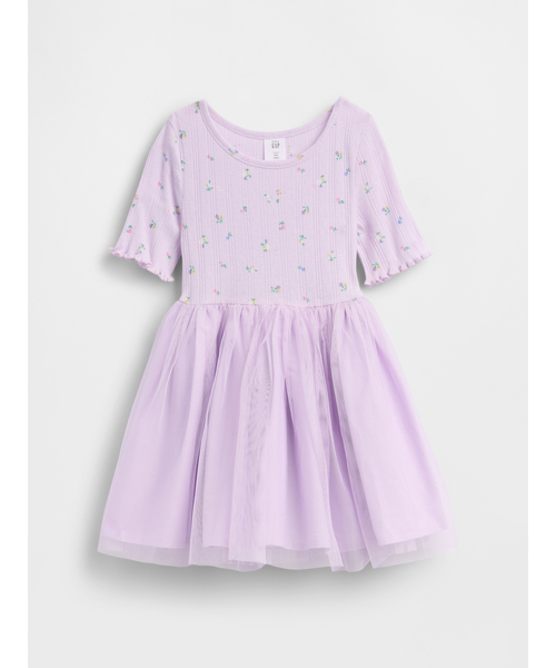 GAP(ギャップ)の「ポインテール&チュール ミックスメディア ワンピース (幼児・ベビー)(ワンピース・キッズ・ライラック/オフホワイト・90cm/80cm/70cm/110cm/105cm/100cm/95cm)」の3枚目の写真