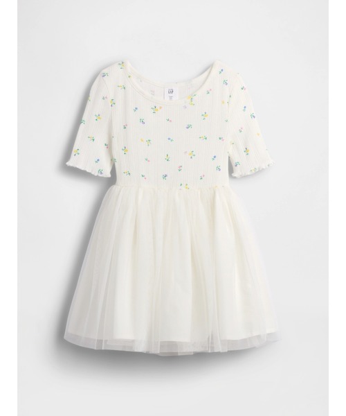 GAP(ギャップ)の「ポインテール&チュール ミックスメディア ワンピース (幼児・ベビー)(ワンピース・キッズ・ライラック/オフホワイト・90cm/80cm/70cm/110cm/105cm/100cm/95cm)」の2枚目の写真