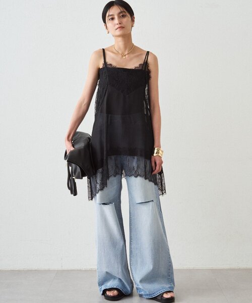 LOUNGEDRESS（ラウンジドレス）の「ハイウエストダメージデニムパンツ（デニムパンツ・レディース・ブルー・SMALL/MEDIUM）」の10枚目の写真