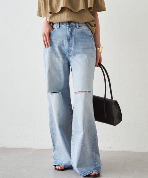 LOUNGEDRESS（ラウンジドレス）の「ハイウエストダメージデニムパンツ（デニムパンツ・レディース・ブルー・SMALL/MEDIUM）」の14枚目の写真