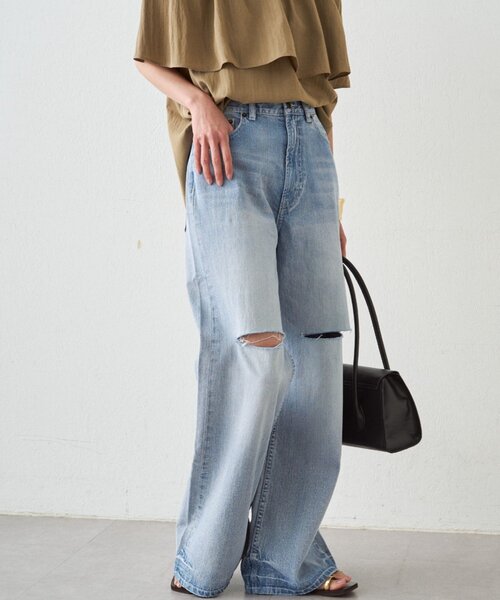 LOUNGEDRESS（ラウンジドレス）の「ハイウエストダメージデニムパンツ（デニムパンツ・レディース・ブルー・SMALL/MEDIUM）」の15枚目の写真