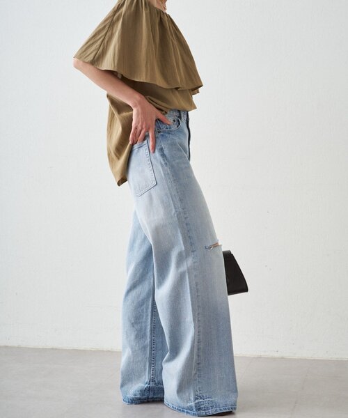LOUNGEDRESS（ラウンジドレス）の「ハイウエストダメージデニムパンツ（デニムパンツ・レディース・ブルー・SMALL/MEDIUM）」の16枚目の写真