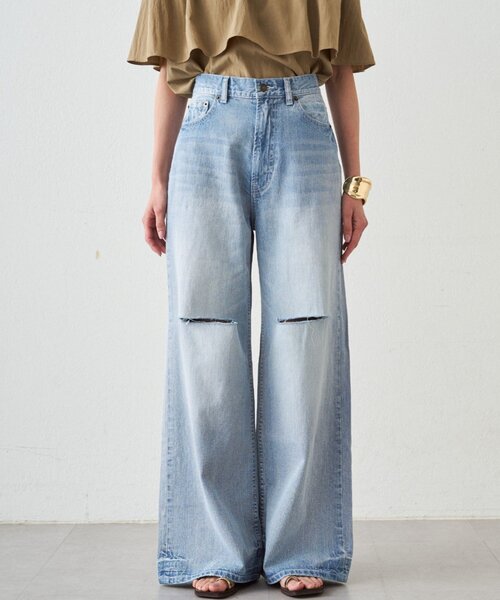 LOUNGEDRESS（ラウンジドレス）の「ハイウエストダメージデニムパンツ（デニムパンツ・レディース・ブルー・SMALL/MEDIUM）」の18枚目の写真
