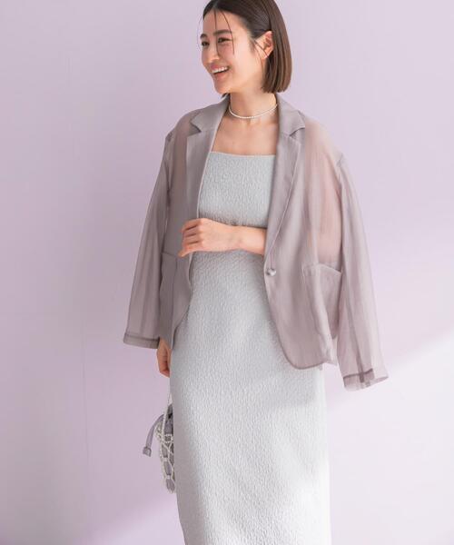URBAN RESEARCH ROSSO WOMEN（アーバンリサーチ　ロッソ）の「ジャケットsetジャガードドレス（ワンピース・レディース・ブラック/ライトグレー・FREE）」の4枚目の写真