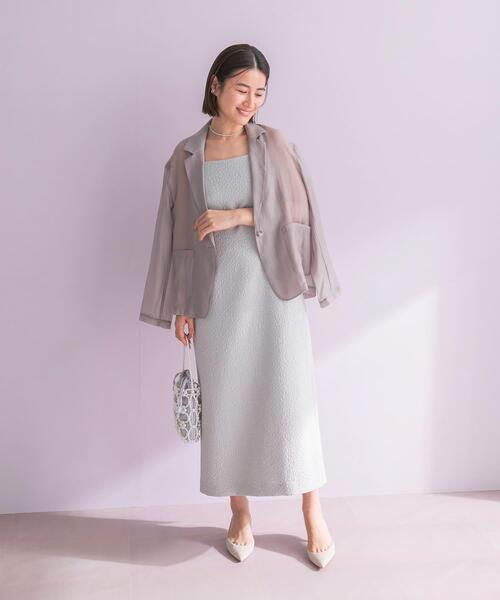 URBAN RESEARCH ROSSO WOMEN（アーバンリサーチ　ロッソ）の「ジャケットsetジャガードドレス（ワンピース・レディース・ブラック/ライトグレー・FREE）」の6枚目の写真