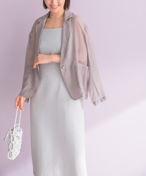 URBAN RESEARCH ROSSO WOMEN（アーバンリサーチ　ロッソ）の「ジャケットsetジャガードドレス（ワンピース・レディース・ブラック/ライトグレー・FREE）」の3枚目の写真