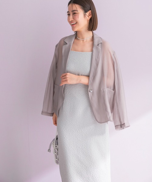 URBAN RESEARCH ROSSO WOMEN（アーバンリサーチ　ロッソ）の「ジャケットsetジャガードドレス（ワンピース・レディース・ブラック/ライトグレー・FREE）」の4枚目の写真