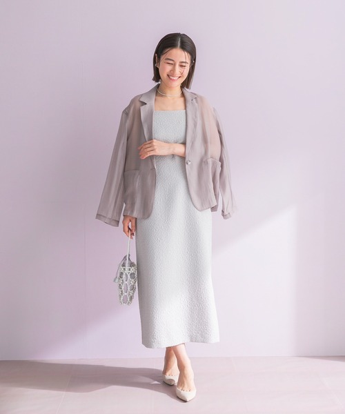 URBAN RESEARCH ROSSO WOMEN（アーバンリサーチ　ロッソ）の「ジャケットsetジャガードドレス（ワンピース・レディース・ブラック/ライトグレー・FREE）」の5枚目の写真