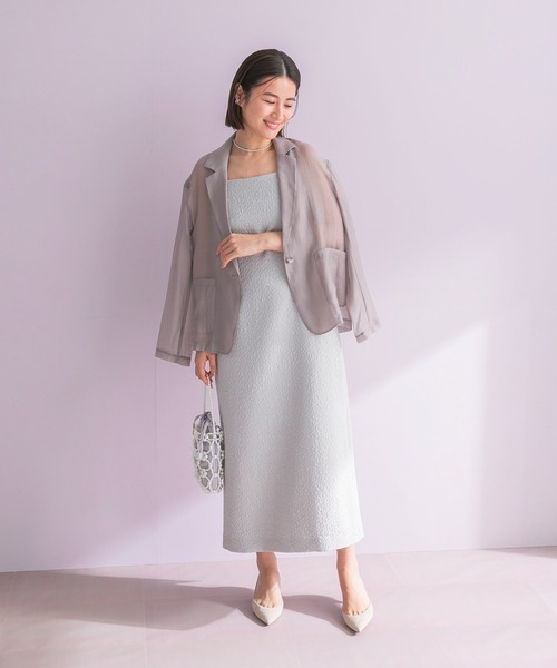 URBAN RESEARCH ROSSO WOMEN（アーバンリサーチ　ロッソ）の「ジャケットsetジャガードドレス（ワンピース・レディース・ブラック/ライトグレー・FREE）」の6枚目の写真