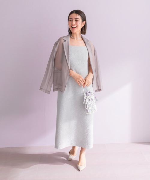 URBAN RESEARCH ROSSO WOMEN（アーバンリサーチ　ロッソ）の「ジャケットsetジャガードドレス（ワンピース・レディース・ブラック/ライトグレー・FREE）」の7枚目の写真