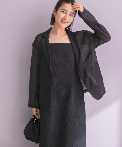 URBAN RESEARCH ROSSO WOMEN（アーバンリサーチ　ロッソ）の「ジャケットsetジャガードドレス（ワンピース・レディース・ブラック/ライトグレー・FREE）」の8枚目の写真