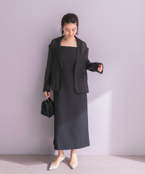 URBAN RESEARCH ROSSO WOMEN（アーバンリサーチ　ロッソ）の「ジャケットsetジャガードドレス（ワンピース・レディース・ブラック/ライトグレー・FREE）」の11枚目の写真