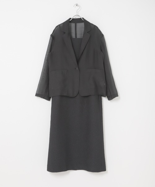 URBAN RESEARCH ROSSO WOMEN（アーバンリサーチ　ロッソ）の「ジャケットsetジャガードドレス（ワンピース・レディース・ブラック/ライトグレー・FREE）」の22枚目の写真