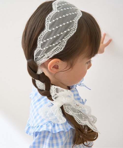 Lycee mine(リセマイン)の「レースヘアスカーフ(その他ヘアアクセサリー・キッズ・アイボリー/オフホワイト/ホワイト・F)」の10枚目の写真