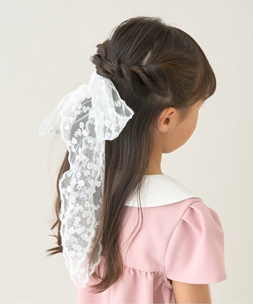 Lycee mine(リセマイン)の「レースヘアスカーフ(その他ヘアアクセサリー・キッズ・アイボリー/オフホワイト/ホワイト・F)」の11枚目の写真