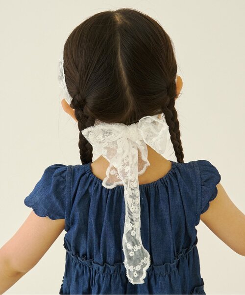 Lycee mine(リセマイン)の「レースヘアスカーフ(その他ヘアアクセサリー・キッズ・アイボリー/オフホワイト/ホワイト・F)」の4枚目の写真