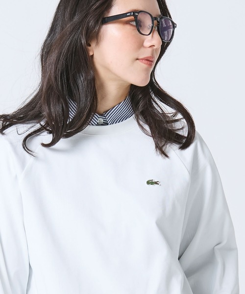 LACOSTE(ラコステ)の「クロップド丈 バルーンスリーブ ギャザー ロングスリーブTシャツ(Tシャツ/カットソー・レディース・ブラック/オフホワイト/セージグリーン・36/38/40/34)」の10枚目の写真