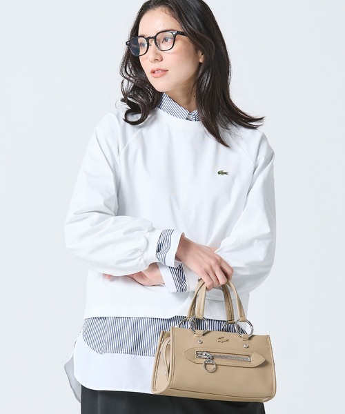 LACOSTE(ラコステ)の「クロップド丈 バルーンスリーブ ギャザー ロングスリーブTシャツ(Tシャツ/カットソー・レディース・ブラック/オフホワイト/セージグリーン・36/38/40/34)」の15枚目の写真