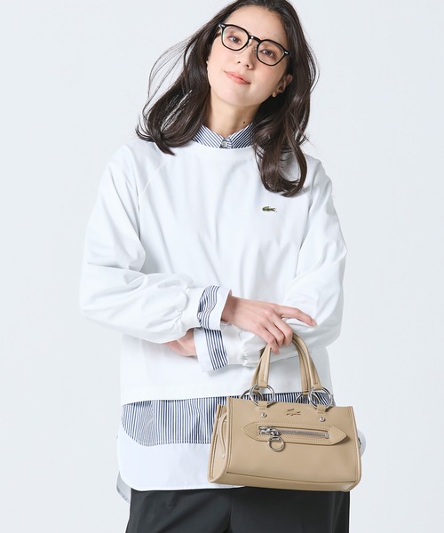 LACOSTE(ラコステ)の「クロップド丈 バルーンスリーブ ギャザー ロングスリーブTシャツ(Tシャツ/カットソー・レディース・ブラック/オフホワイト/セージグリーン・36/38/40/34)」の18枚目の写真