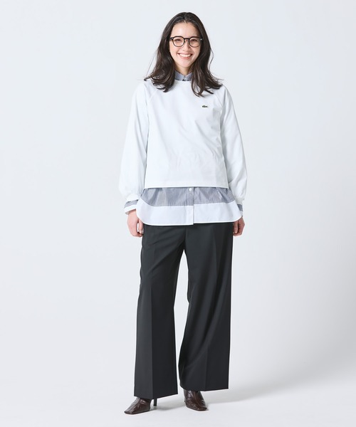 LACOSTE(ラコステ)の「クロップド丈 バルーンスリーブ ギャザー ロングスリーブTシャツ(Tシャツ/カットソー・レディース・ブラック/オフホワイト/セージグリーン・36/38/40/34)」の20枚目の写真
