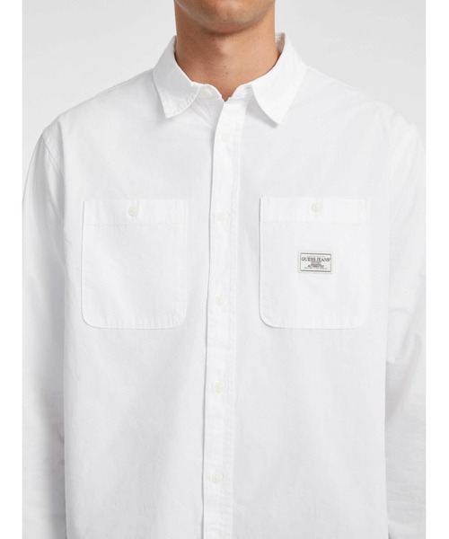 GUESS JEANS（ゲスジーンズ）の「GUESS JEANS Long Sleeves Regular Pockets Shirt 長袖シャツ（シャツ/ブラウス・メンズ・ホワイト・X-LARGE/LARGE/MEDIUM/SMALL）」の3枚目の写真