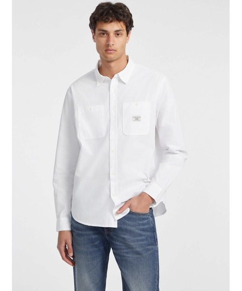 GUESS JEANS（ゲスジーンズ）の「GUESS JEANS Long Sleeves Regular Pockets Shirt 長袖シャツ（シャツ/ブラウス・メンズ・ホワイト・X-LARGE/LARGE/MEDIUM/SMALL）」の7枚目の写真
