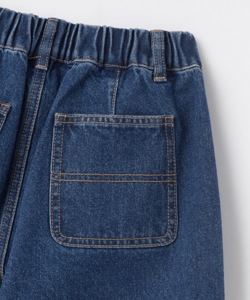 MUSINSA STANDARD KIDS（ムシンサスタンダードキッズ）の「ワイドカーゴバンディングデニムパンツ[ミディアムインディゴ]（デニムパンツ・レディース・その他・110/120/130/160/140/150）」の6枚目の写真