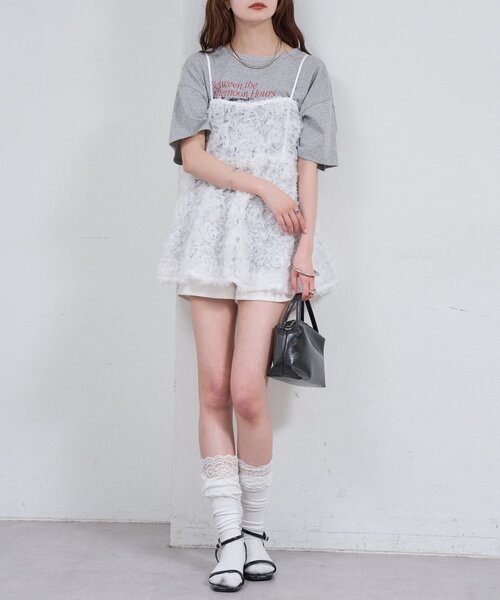 mystic（ミスティック）の「フラワーチュールキャミチュニック（シャツ/ブラウス・レディース・イエロー/オフホワイト・FREE）」の5枚目の写真