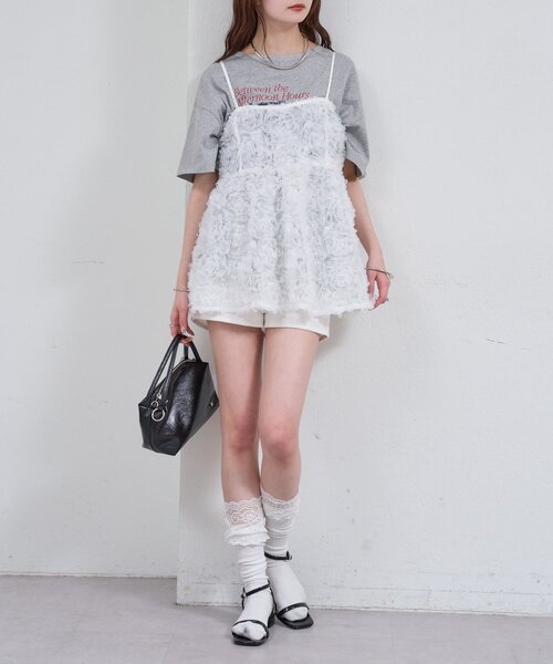 mystic（ミスティック）の「フラワーチュールキャミチュニック（シャツ/ブラウス・レディース・イエロー/オフホワイト・FREE）」の6枚目の写真