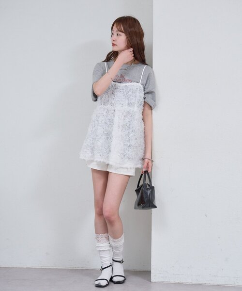 mystic（ミスティック）の「フラワーチュールキャミチュニック（シャツ/ブラウス・レディース・イエロー/オフホワイト・FREE）」の10枚目の写真