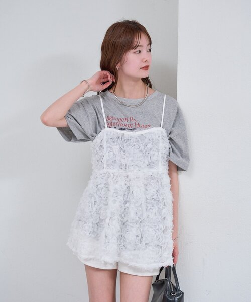 mystic（ミスティック）の「フラワーチュールキャミチュニック（シャツ/ブラウス・レディース・イエロー/オフホワイト・FREE）」の12枚目の写真