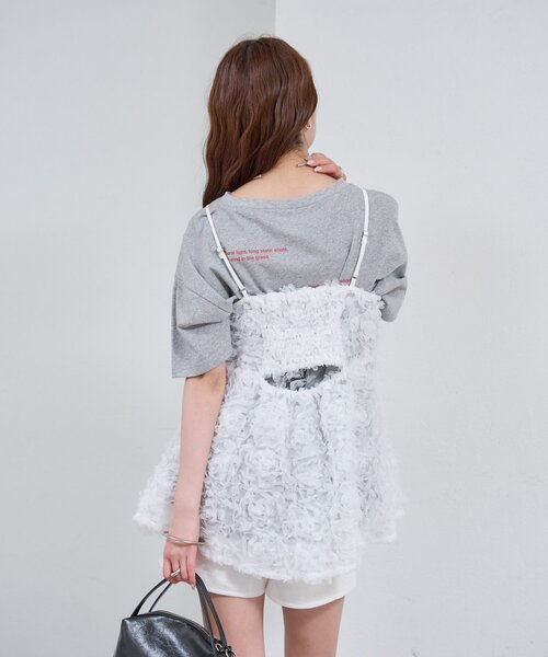 mystic（ミスティック）の「フラワーチュールキャミチュニック（シャツ/ブラウス・レディース・イエロー/オフホワイト・FREE）」の14枚目の写真