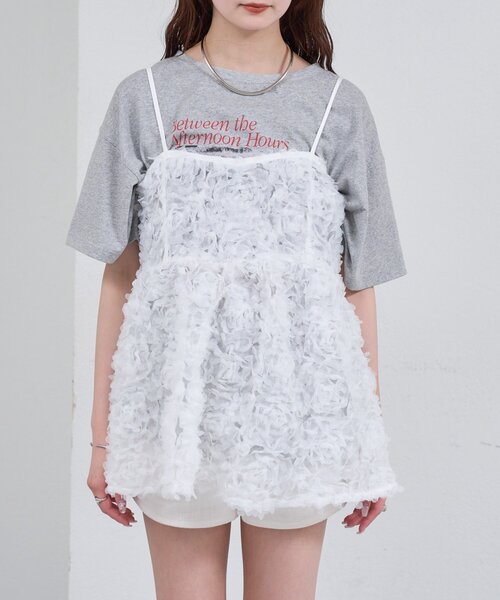 mystic（ミスティック）の「フラワーチュールキャミチュニック（シャツ/ブラウス・レディース・イエロー/オフホワイト・FREE）」の16枚目の写真