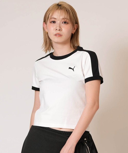 PUMA（プーマ）の「PUMA/プーマ 半袖 Tシャツ ショート丈 T7 スリム 633952（Tシャツ/カットソー・レディース・ホワイト/レッド/ブラック・L/M）」の12枚目の写真