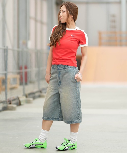 PUMA（プーマ）の「PUMA/プーマ 半袖 Tシャツ ショート丈 T7 スリム 633952（Tシャツ/カットソー・レディース・ホワイト/レッド/ブラック・L/M）」の7枚目の写真