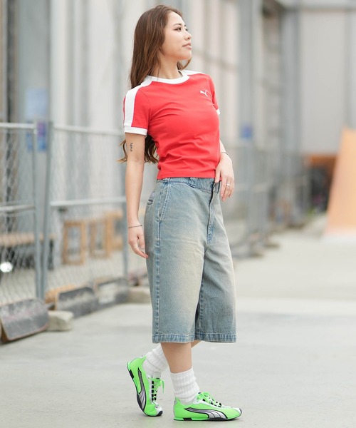 PUMA（プーマ）の「PUMA/プーマ 半袖 Tシャツ ショート丈 T7 スリム 633952（Tシャツ/カットソー・レディース・ホワイト/レッド/ブラック・L/M）」の10枚目の写真