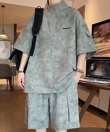 SHEPP（シープ）の「【2点セット】ナイロンハーフジップセットアップショートパンツ（セットアップ）」