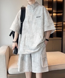 SHEPP（シープ）の「【2点セット】ナイロンハーフジップセットアップショートパンツ（セットアップ）」