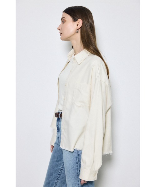 AZUL by moussy(アズールバイマウジー)の「アーバンチェックフリンジショートシャツ(シャツ/ブラウス・レディース・アイボリー/ベージュ系その他/ブラック系その他・FREE)」の5枚目の写真