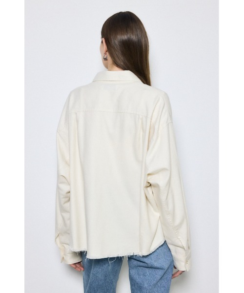 AZUL by moussy(アズールバイマウジー)の「アーバンチェックフリンジショートシャツ(シャツ/ブラウス・レディース・アイボリー/ベージュ系その他/ブラック系その他・FREE)」の6枚目の写真