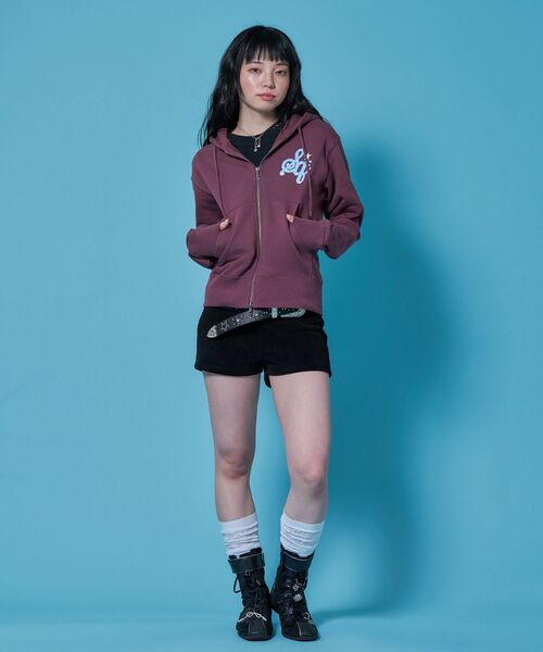 SEQUENZ（シークエンズ）の「【sqnz（エスキュンズ）】sqnz logo pt zip p/k / ユニセックス ジップパーカー フーディ 裏毛 ワンポイント ダブルジップ 花柄 星柄（パーカー・メンズ・その他3/その他4/グレー/モカ・MEDIUM/LARGE/SMALL）」の6枚目の写真