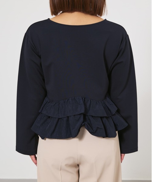 COHINA(コヒナ)の「2wayフリルペプラムトップス 【低身長・小柄女性】(Tシャツ/カットソー・レディース・ネイビー/ホワイト/ブラック・ONE SIZE)」の16枚目の写真