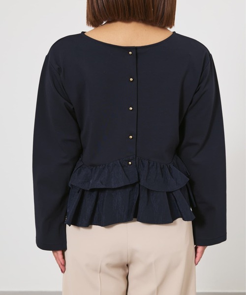 COHINA(コヒナ)の「2wayフリルペプラムトップス 【低身長・小柄女性】(Tシャツ/カットソー・レディース・ネイビー/ホワイト/ブラック・ONE SIZE)」の18枚目の写真