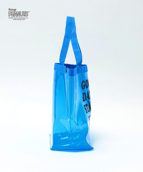 green label relaxing(グリーンレーベルリラクシング)の「【別注】<FRUIT OF THE LOOM×PEANUTS> PVC トートバッグ / キッズ(スイムグッズ・キッズ・コバルトブルー/ライム・FREE)」の3枚目の写真