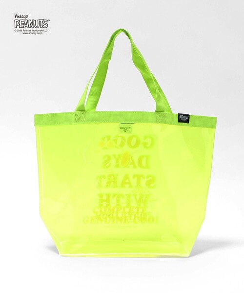 green label relaxing(グリーンレーベルリラクシング)の「【別注】<FRUIT OF THE LOOM×PEANUTS> PVC トートバッグ / キッズ(スイムグッズ・キッズ・コバルトブルー/ライム・FREE)」の11枚目の写真