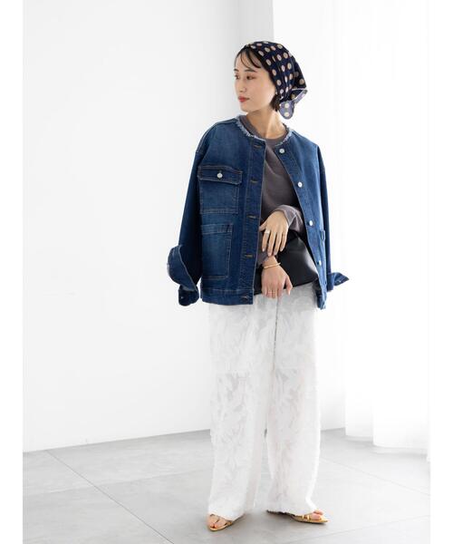 Te chichi（テチチ）の「カットジャガードパンツ(セットアップ可)（その他パンツ・レディース・ブラック/オフホワイト・F）」の4枚目の写真