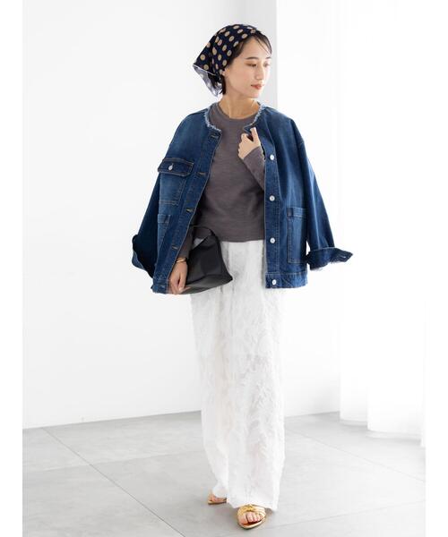 Te chichi（テチチ）の「カットジャガードパンツ(セットアップ可)（その他パンツ・レディース・ブラック/オフホワイト・F）」の5枚目の写真