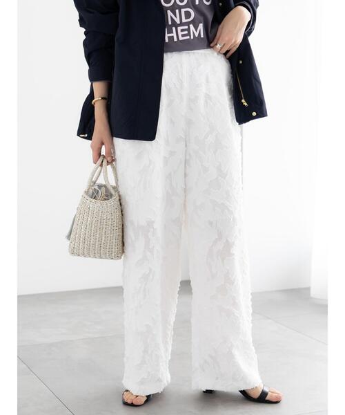 Te chichi（テチチ）の「カットジャガードパンツ(セットアップ可)（その他パンツ・レディース・ブラック/オフホワイト・F）」の8枚目の写真