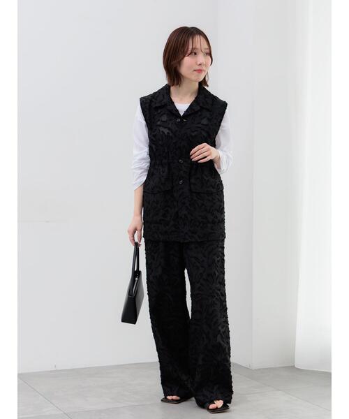 Te chichi（テチチ）の「カットジャガードパンツ(セットアップ可)（その他パンツ・レディース・ブラック/オフホワイト・F）」の14枚目の写真