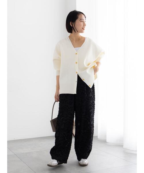 Te chichi（テチチ）の「カットジャガードパンツ(セットアップ可)（その他パンツ・レディース・ブラック/オフホワイト・F）」の16枚目の写真